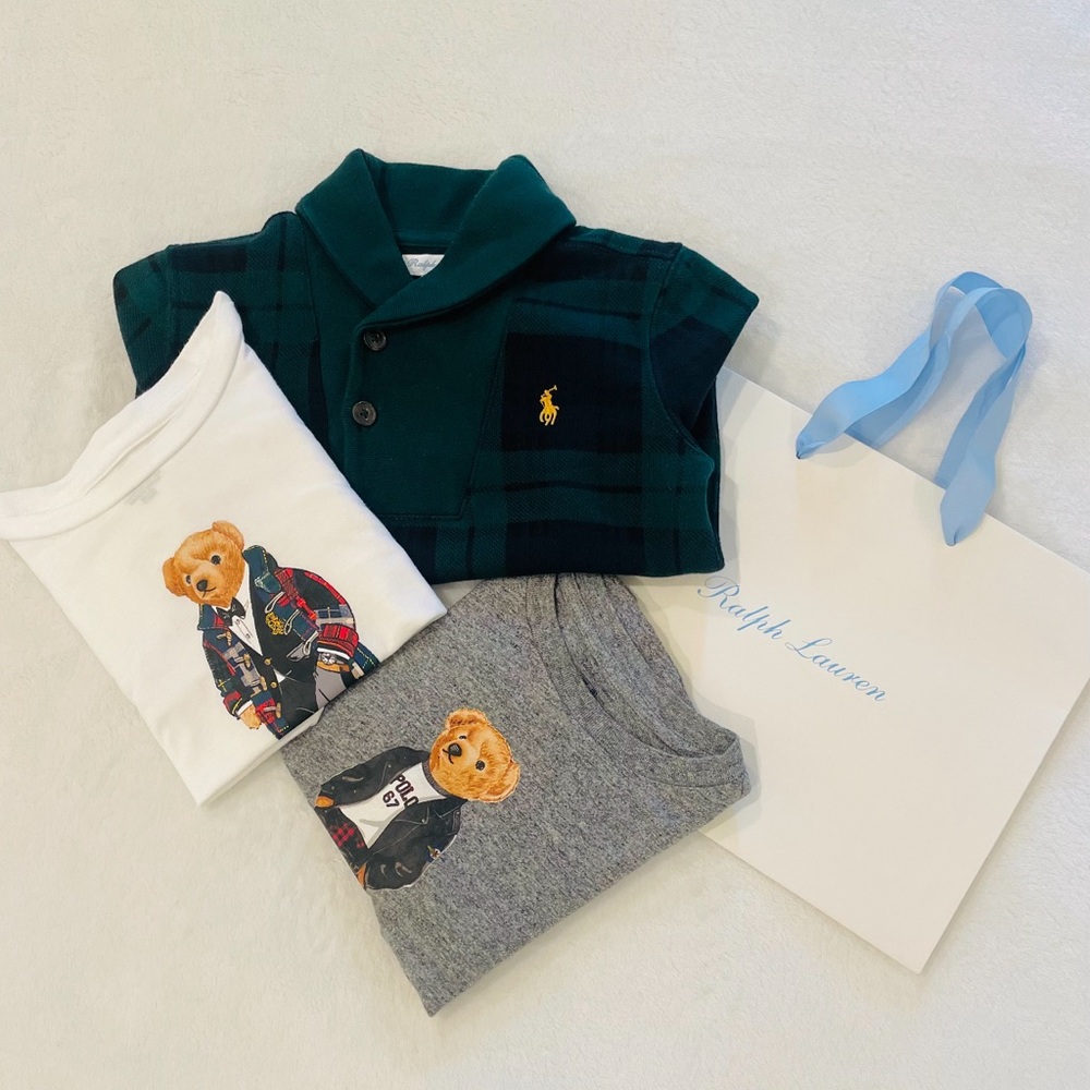 3 Polo Ralph Lauren Boys (2 Long Sleeve Tshirt & 1 Sweater) (Size: 24 Months)